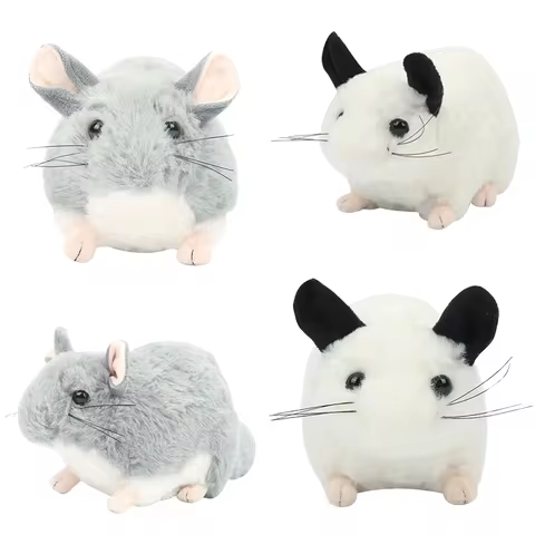Cute Simulation Mouse Plush Toy Soft Stuffed Animals Kawaii Lifelike Chinchillas Mouse Funny Home Decoration Kids Birthday Gifts 8 best sales chinchilla toy - №8