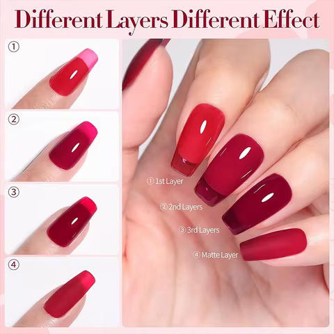 BORN PRETTY 10ml Jelly Nude Gel Nail Polish 50 Colors Semi Transparent Nail Art Nail Supplies Soak off UV LED Nails Gel Varnish 10 best sales glimmer - №9