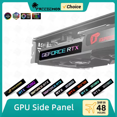 FREEZEMOD GPU Side Panel RTX3090 GTX ROG PC Decoration Video Card Plate Faith Lamp Water Cooler AURA SYNC Liquid Cooling ARGB 8 best sales gtx 1080 shroud - №8