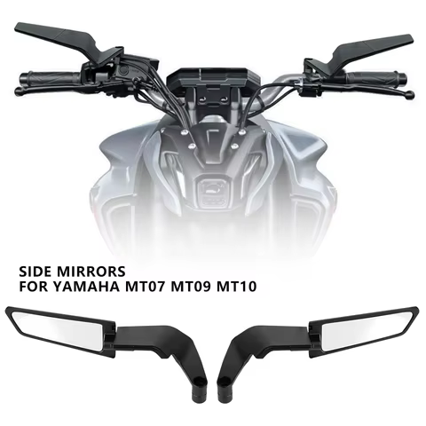 Motorcycle Accessories Mirrors Stealth Winglets Mirror To Rotate Adjustable Mirrors For YAMAHA MT 03 07 09 R1R3R7 XMAX KTM BMW 8 best sales moza r5 - №1