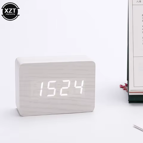 8 best sales digital clock wooden - №7