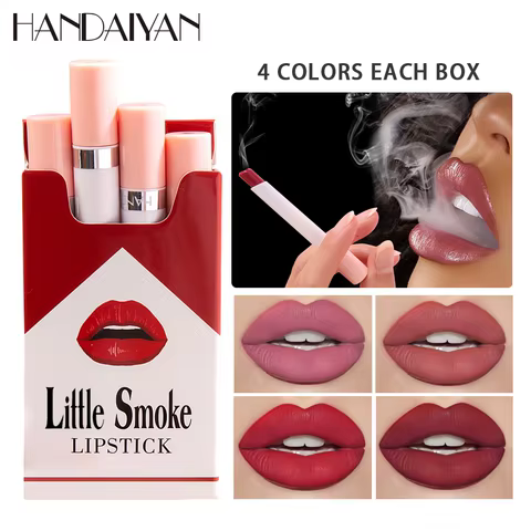 Handaiyan matte lipstick 4pcs/set velvet small cigarette lipstick set that is not easy to fade 12 best sales lipstick set box - №2