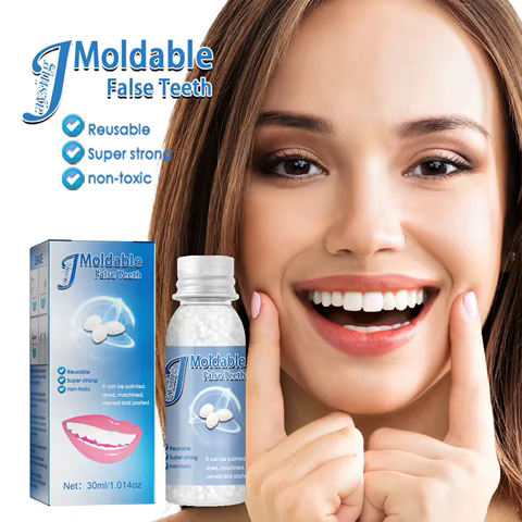 Resin Temporary Tooth Repair Granules Teeth Gaps Missing Broken Tooth Filling Moldable Dentures Adhesive False Teeth Tools 10 best sales tooth filler - №2