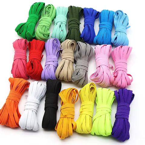 5m 10m 20m 40m 90m Elastic Elastic Band 6mm Color Sewing Household Rubber Band Elastic Band Garment Sewing Accessories 10 best sales rubber for clothes - №6