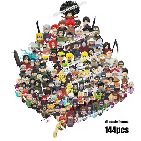 WM6105 6106 Narutoe Sasuke Kakashi Akatsuki bricks Building Blocks Anime cartoon blocks Action Figures Heads Assembly kids Toys 10 best sales lego manga - №1