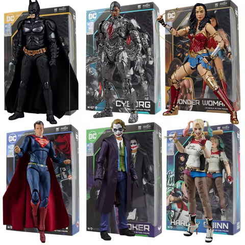 FondJoy DC Original 1/9 20CM Justice League Superman Batman Joker Harley Quinn Wonder Woman Victor Stone Aquaman Action Figures 8 best sales batman vs superman - №5