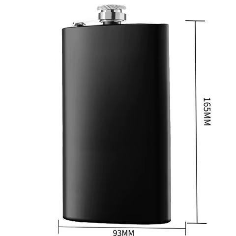 6 8 12 oz Stainless Steel full-black Hip Flask with Funnel Pocket Hip Flask Alcohol Whiskey Hip Flask Screw Cap KC0139 12 best sales alcohol pocket bottle - №8