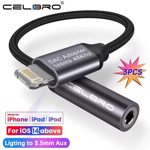 For Iphone To 3 5 MM Headphone Jack Adapter 8pin To 3.5mm Aux Audio Cable For Iphone 15 14 Plus 13 Pro Max 12 Mini 11 Xs Xr 8 7 8 best sales 8 pin 3.5mm jack - №8