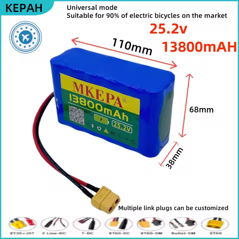 KEPAH 24V 6s2p lithium battery pack 13000mah 18650 rechargeable battery/mobile 25.2v lithium-ion battery pack with charger 8 best sales 18650 24v - №8