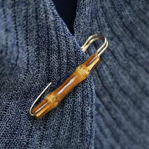 Vintage Bamboo Brooch Multi Purpose Bamboo Buckle Clip For Shawl Scarf Pin Women Garment Accessories 10 best sales wooden brooch - №6
