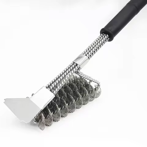 Barbecue Grill BBQ Brush Clean Tool Grill Accessories Stainless Steel Bristles Non-stick Cleaning Brushes Barbecue Accessories 6 best sales grill cleaning brush - №1
