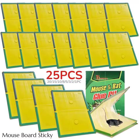 25-1pc Mouse Sticky Adhesive Non-Toxic Mouse Board Sticky Mice Glue Trap Easy To Use Indoor Outdoor Pest Control Cockroach Traps 10 best sales mouse catcher - №6
