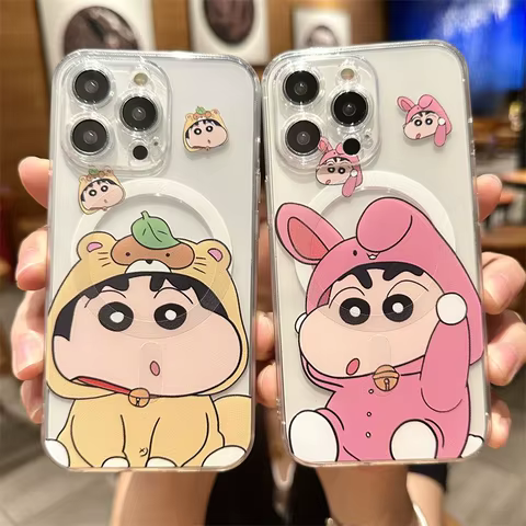 Anime Shinchans New Crayons Magsafe Magnetic Phone Case for iPhone 16 15 14 13 12 11 8 7 Plus Pro Max X XR XSMax Soft Clear Tpu 10 best sales crayon shin chan iphone case - №8