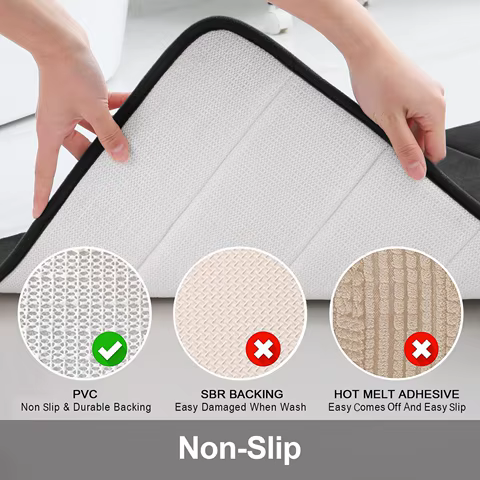 Memory Sponge Stripe Bathroom Non slip, Water Absorbent, Machine Washable Floor Mat 8 best sales anti slip shower mat - №6