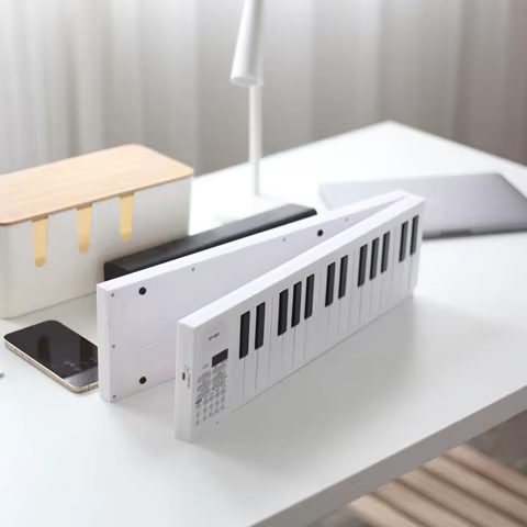 61 Key Foldable Piano Keyboard 61 Key Foldable Piano Portable Keyboard Folding Electronic Instrument with Recording Playback 10 best sales mini piano keyboard - №4