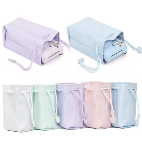 Universal Instant Camera Bag For Instax Mini 12/11/9/8/90/evo/liplay PU Waterproof Drawstring Bag Portable Storage Case 8 best sales instax mini 11 case - №6