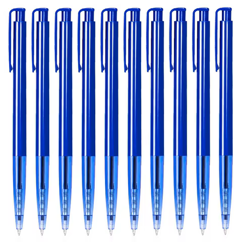 10/60Pcs Deli 0.7mm Ballpoint Pens Fine Tip Smooth Writing for Office School Home Work Blue Black Ink Long Lasting Comfort Grip 8 best sales blue ballpoint pen - №3