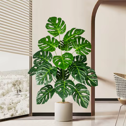 70-100cm Artificial Monstera Tree Fake Palm Plants Plastic Turtle Leafs Tropical Landscape Plants For Home Garden Office Decor 6 best sales fifth harmony - №6