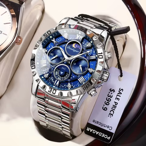 POEDAGAR Luxury Watch for Man Quartz Sports Men Watch Waterproof Luminous Stainless Steel Chronograph Men's Watches Clock Reloj 8 best sales agar plates - №3