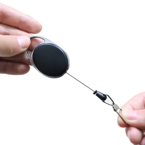 2/4pcs Retractable Key Chain Reel Badge Holder Fly Fishing Zinger Retractor with Quick Release Spring Clip Fishing Accessories 6 best sales retractable keychain - №4