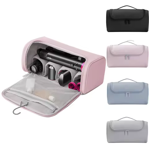 Hair Dryer Carrying Case PU Leather Storage Organizier Protection Pouch Waterproof Dustproof Portable Travel Woman for Dyson 10 best sales dyson travel case - №3