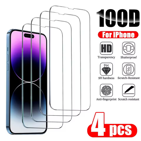 4PCS Tempered Glass for iPhone 14 Pro Max 14 Plus 14Pro Screen Protector for iPhone 13 16 15 12 11 Pro Max 12Mini 13 Mini Glass 10 best sales iphone 12 pro glass - №6
