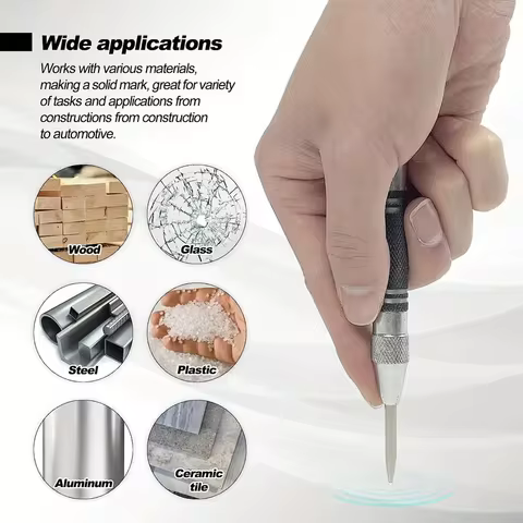 Auto Center Puncher Hole Marker Wood Metal Steel Spring Load Kerner Drill Locator Heavy Duty Punch Carpentry Automatic Hand Tool 10 best sales customized hole punch - №2