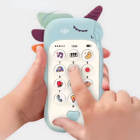Baby Phone Toy Music Sound Telephone Sleeping Toys With Teether Simulation Phone Kids Infant Early Educational Toy Kids Gifts 10 best sales pink mobile phone - №1
