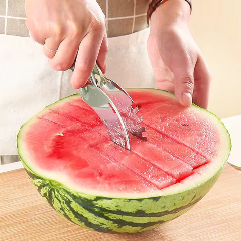 Stainless Steel Windmill Watermelon Cutter Artifact Salad Fruit Slicer Cutter Tool Watermelon Digger Kitchen Accessories Gadgets 12 best sales melon slicer - №9