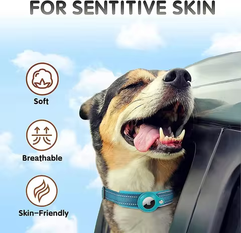 New For Apple Airtag Pet Dog Collar Anti-Lost Reflective Protective Tracker WaterProof For Pet Dog Cat Dog Positioning Collar 8 best sales air tag dog collar - №2