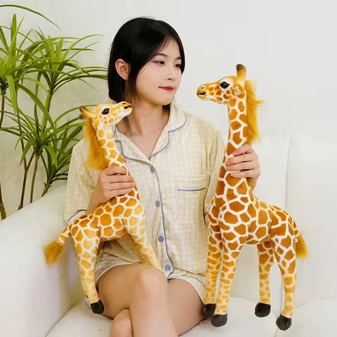 40cm Simulation Giraffe Doll Real Life Giraffe Plush Toys Cute Stuffed Animal Dolls Birthday Gift Kids Toy Bedroom Madagascar 12 best sales madagascar toy - №10