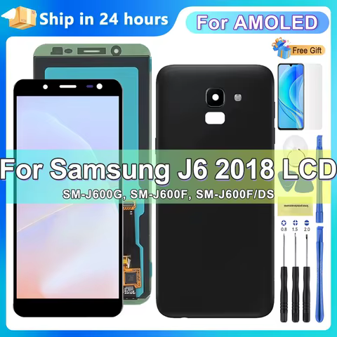 Super AMOLED for Samsung J6 Display screen replacement, LCD Display for Samsung J6 J600 J600F/DS Touch Screen Digitizer Assembly 8 best sales samsung j600g display - №7