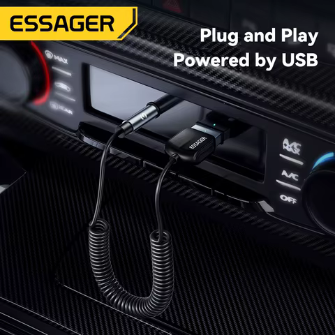 Essager USB Bluetooth Aux Adapter Dongle USB To 3.5mm Jack Audio Wireless Handsfree Kit For Car Stereo Receiver USB Transmitter 6 best sales receptor duosat - №3