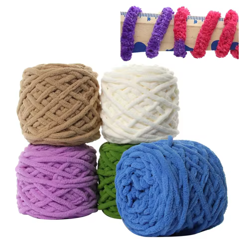 1pc Thick Cotton Yarn Colorful Dye Scarf Hand-knitted Yarn For Hand knitting Shoes Scarf Soft 7mm Hot Sale 8 best sales knitting yarn artknock - №4