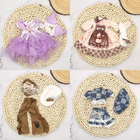Full Set 1/6 Bjd Dolls Clothes 30cm Anime Kawaii Reborn Doll Skirt Hat Headdress Kids Gifts Dress Up DIY Dollhouse Toys for Girl 8 best sales bjd skirt - №3