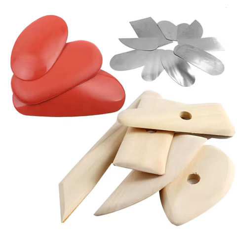 Wood Handmade Clay Kit Ceramics Craft Molding Shaping Scraper Polymer Sculpture Tools Air Dry Pottery Set DIY Supplies 10 best sales wood clay - №3