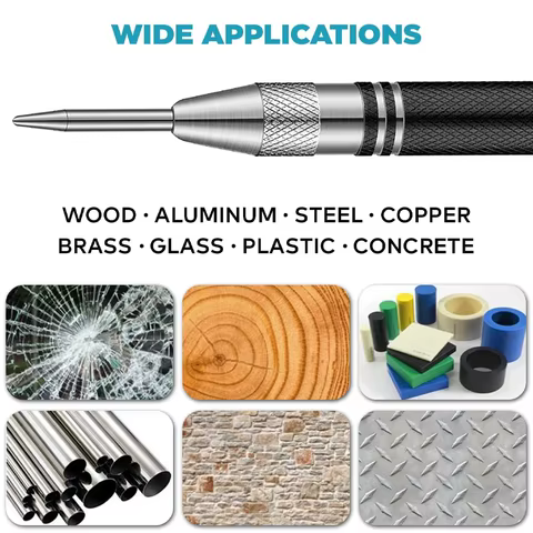 Automatic Centre Punch General Woodworking Metal Drill Adjustable Spring Loaded Automatic Punch Hand Tools for Metal Wood Glass 10 best sales customized hole punch - №4