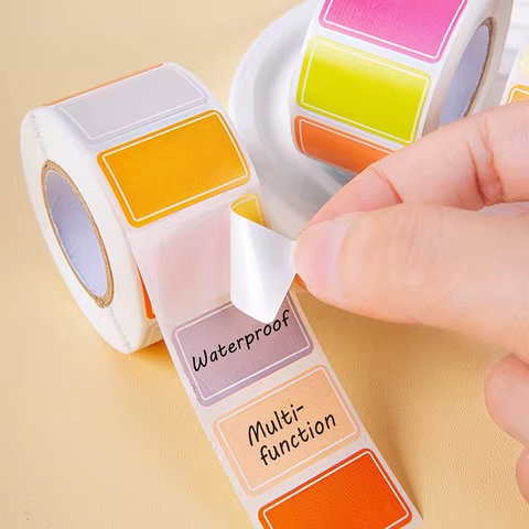 500-Piece Roll Waterproof Color-Coded Index Tabs - Vibrant Durable Sticky Labels for Organizing, Personalized Name Tags 6 best sales my name is sticker - №3
