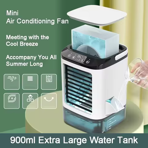 household mini air conditioning fan USB office refrigeration humidification atomization cooling fan portable mobile air cooler 10 best sales air conditioner btu - №6