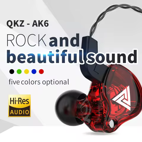 Original QKZ AK6 In Ear Earphone 6 Dynamic Driver Unit Headphone With Mic Stereo Sports HIFI Subwoofer Headset Monitor Earbuds 10 best sales gigaworks t3 volume - №3
