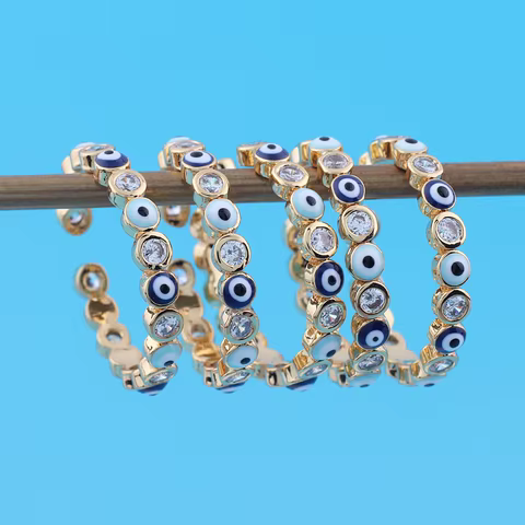 10 best sales blue eye ring - №6