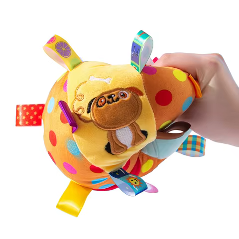Interactive Ball Dog Toy for Aggressive Chewers Training Decompress Bite Resistant Plush Handle Dog Toys with Bells Pet Supplies 8 best sales pitbull plush - №8