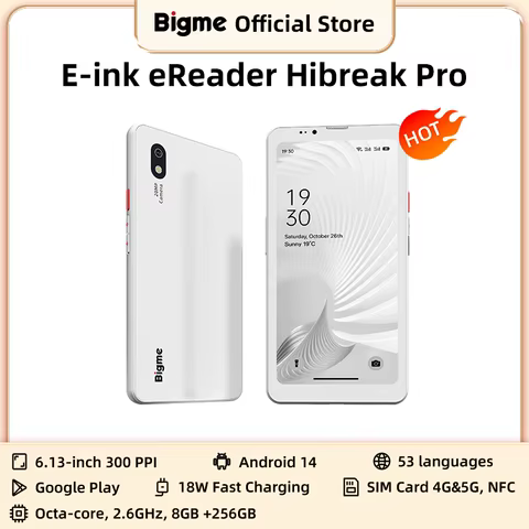 BIGME Hibreak Pro 6.13inch 300PPI E-ink screen Ebook Reader, Android 14 Open System, 8GB RAM+256GB ROM ereader Hibreak optional 10 best sales ebook reader color 10 - №10