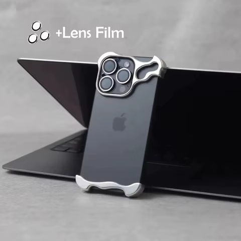 Luxury Irregular Aluminum Alloy Bumper Phone Case For IPhone 12 13 14 15 16 Pro Max 16Pro Plus Lens Film Protection Metal Cover 10 best sales aluminium case iphone - №1