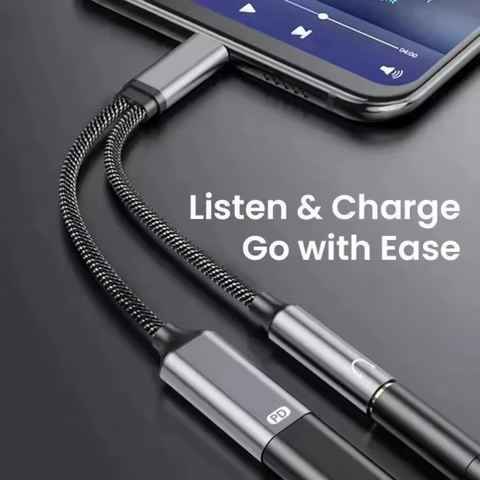 XIKCU 2 in 1 USB C to 3.5mm Headphone and Charger Adapter USB C PD 3.0 Port to Aux Audio Jack Fast Charging Dongle Cable Cord 12 best sales 2 male 1 female 3.5mm - №6