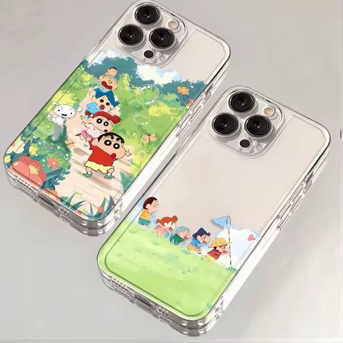 Phone Case For IPhone 11 12 13 14 15 16 Pro Max 16 15 14 Plus XR XS Max 12 13 Mini Cover Crayons Shin-chans Clear Soft Silicone 10 best sales crayon shin chan iphone case - №10