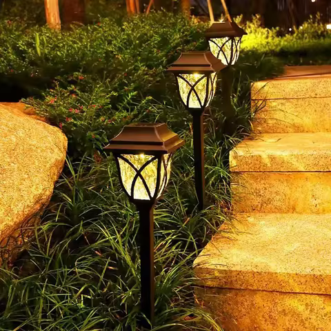 2pcs LED Solar Lawn Lights Outdoor Waterproof Garden Pathway Lamps Warm Light for Villa Courtyard Landscape Decoration Miflame 12 best sales mudcloth - №3