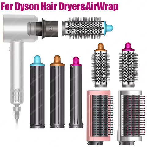 Cyan Hair Dryer Curling Attachment 30/40mm Auto Curling Nozzle For Dyson Supersonic&HS01/05 Airwrap Large Firm Smoothing Brush 8 best sales dyson airwrap brush - №6