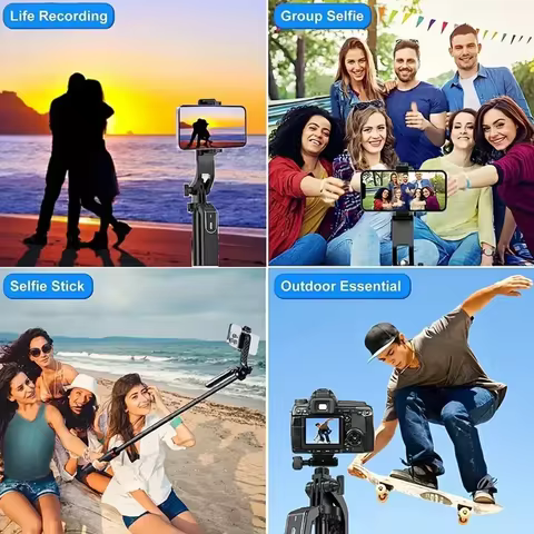 Portable camera tripod with wireless remote control and 360 ° rotation for video recording, video recording, and live streaming 6 best sales video maker - №5