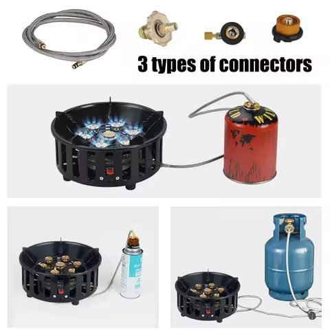 21000W 7-Core Camping Stove High-Power Strong Fire Portable Tourist Gas Burner Windproof Electronic Ignition Camping Equipment 6 best sales wokbrander - №6